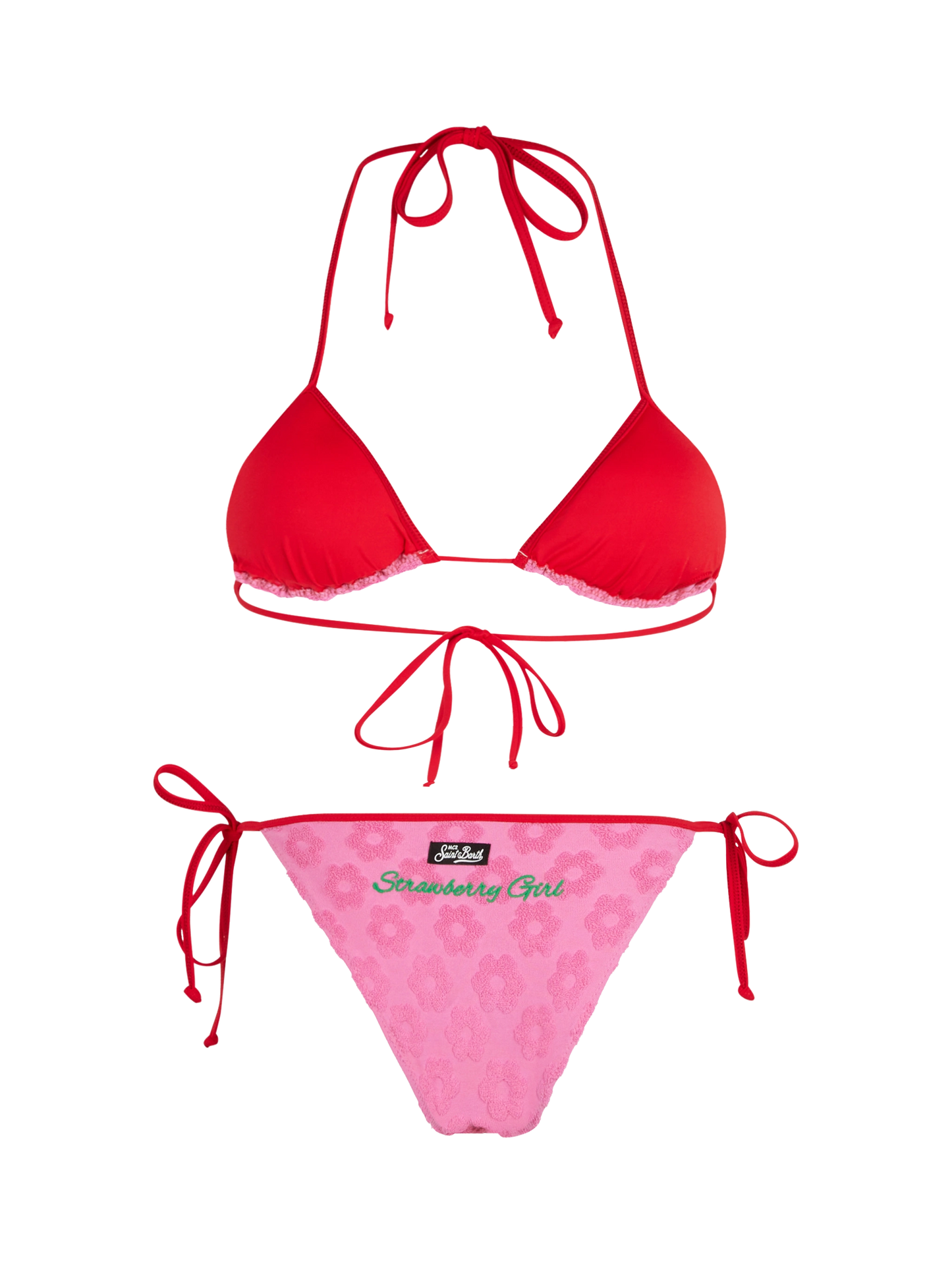 Damen-Triangel-Bikini Maleah aus Frottee mit Prägung und Patches | BEEPY BELLA SPECIAL EDITION