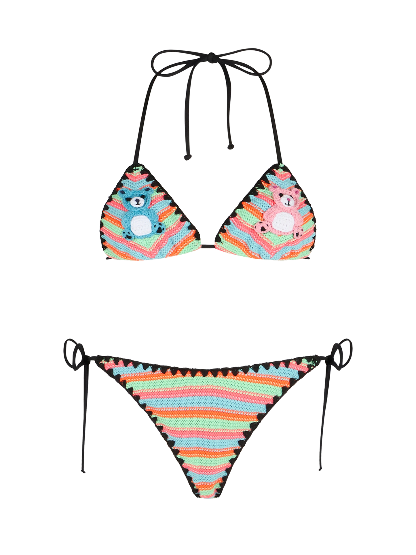 Women crochet triangle bikini Maleah with pacthes | BEEPY BELLA SPECIAL EDITION