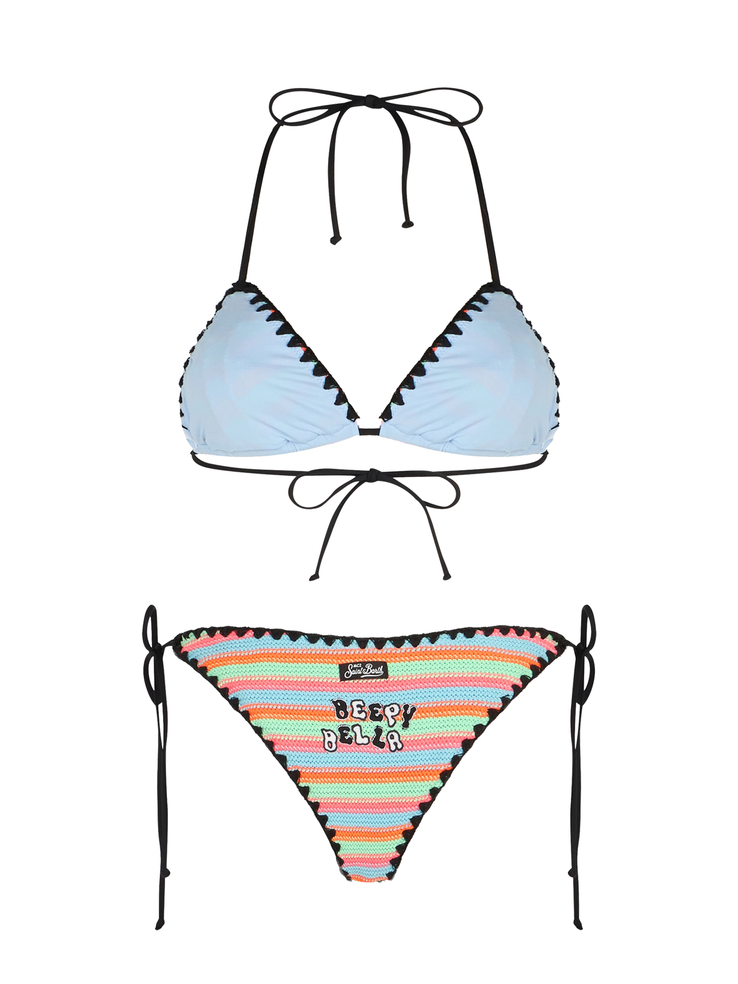 Women crochet triangle bikini Maleah with pacthes | BEEPY BELLA SPECIAL EDITION