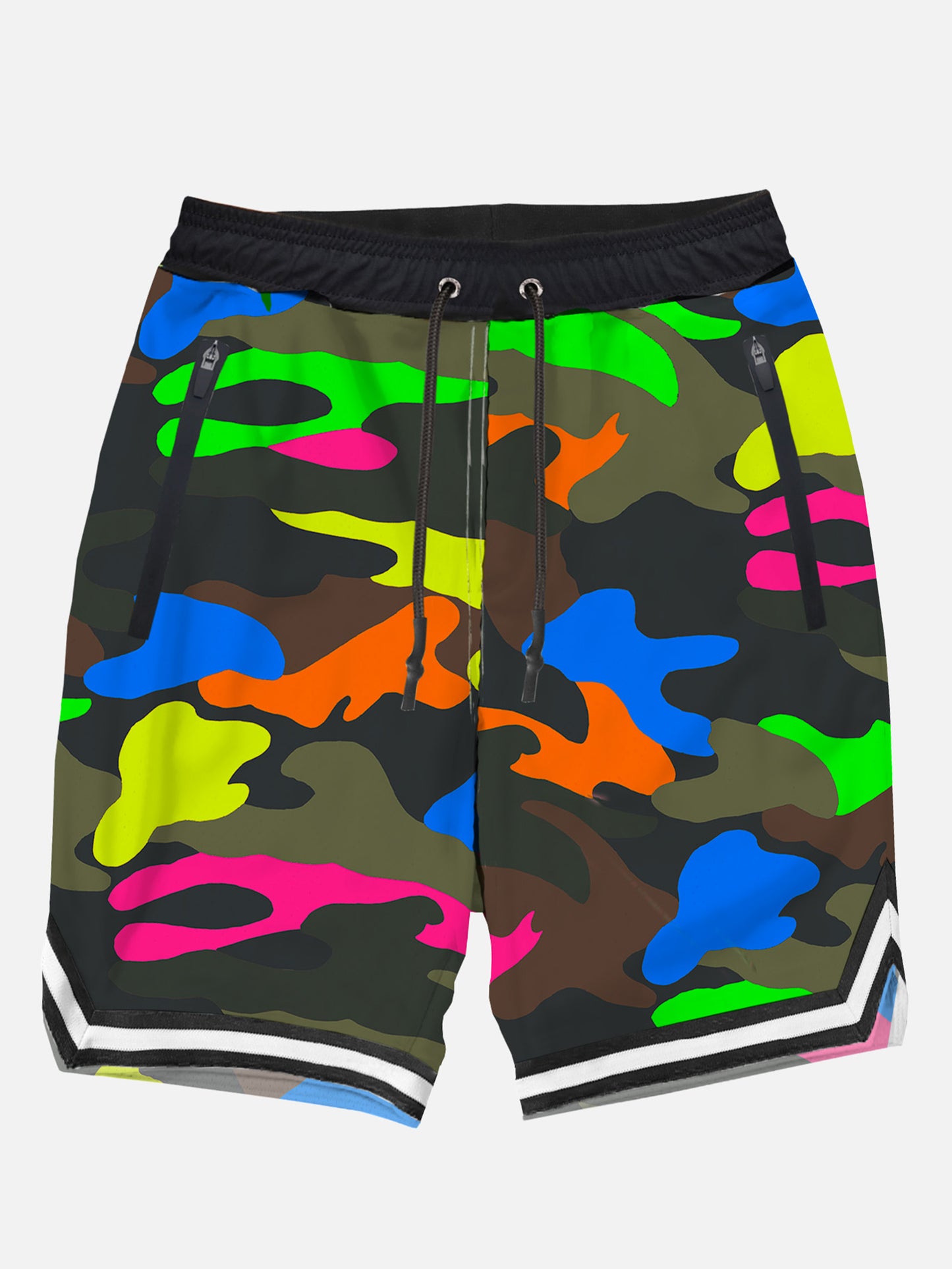 Camouflage fluo multicolor swim shorts surf style