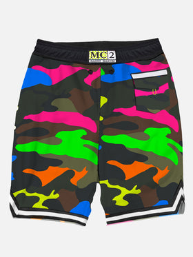 Camouflage fluo multicolor swim shorts surf style