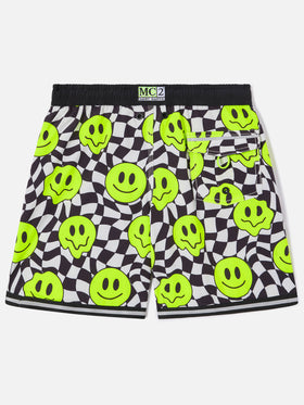Short de bain long pour garçon avec motif smile groovy 
