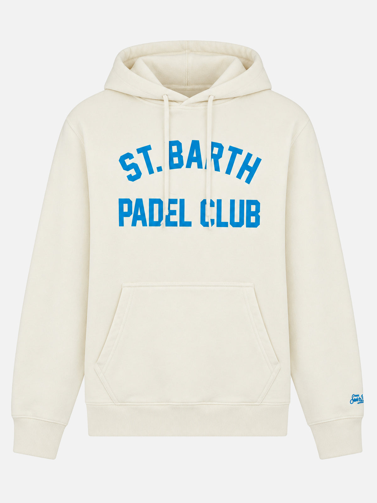 Sudadera blanca Manhattan con estampado St. Barth Padel Club 