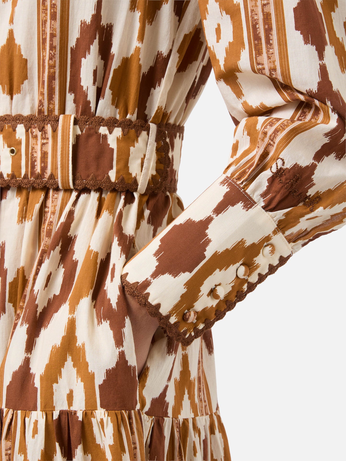 Abito a camicia lungo Marbella con stampa ikat