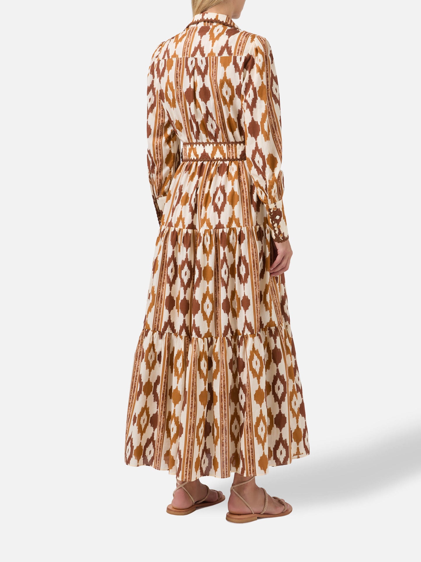 Abito a camicia lungo Marbella con stampa ikat