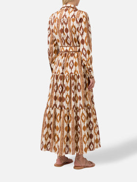 Abito a camicia lungo Marbella con stampa ikat