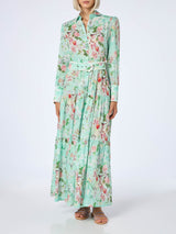 Woman linen dress Marbella with flower print