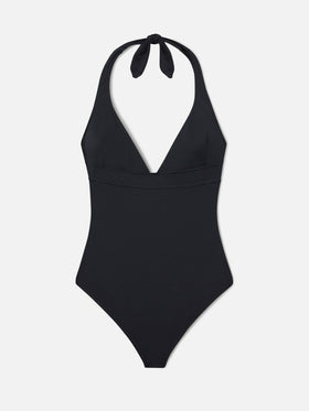 Costume intero Marylin nero con allacciatura al collo 