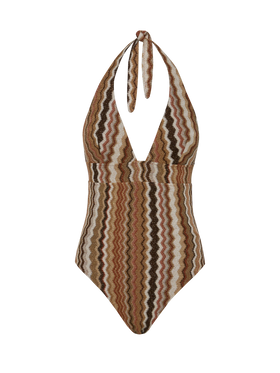Marylin raschel chevron one-piece swimsuit - MC2 Saint Barth