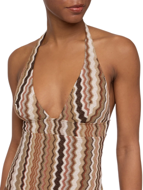 Marylin raschel chevron one-piece swimsuit - MC2 Saint Barth