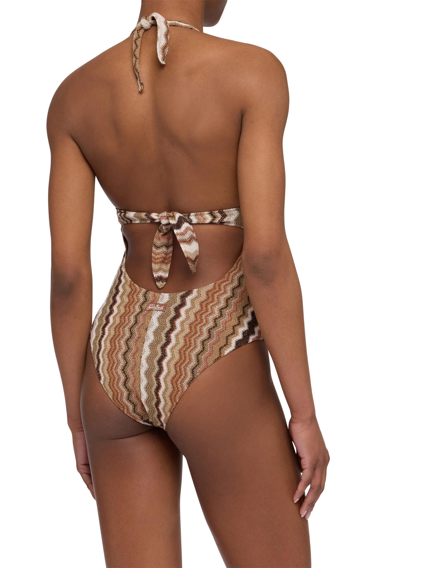 Marylin raschel chevron one-piece swimsuit - MC2 Saint Barth