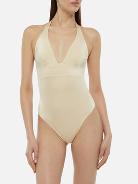 Marylin shimmer gold one-piece swimsuit - MC2 Saint Barth