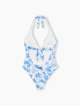 Woman one-piece Marylin swimsuit with toile de Jouy print