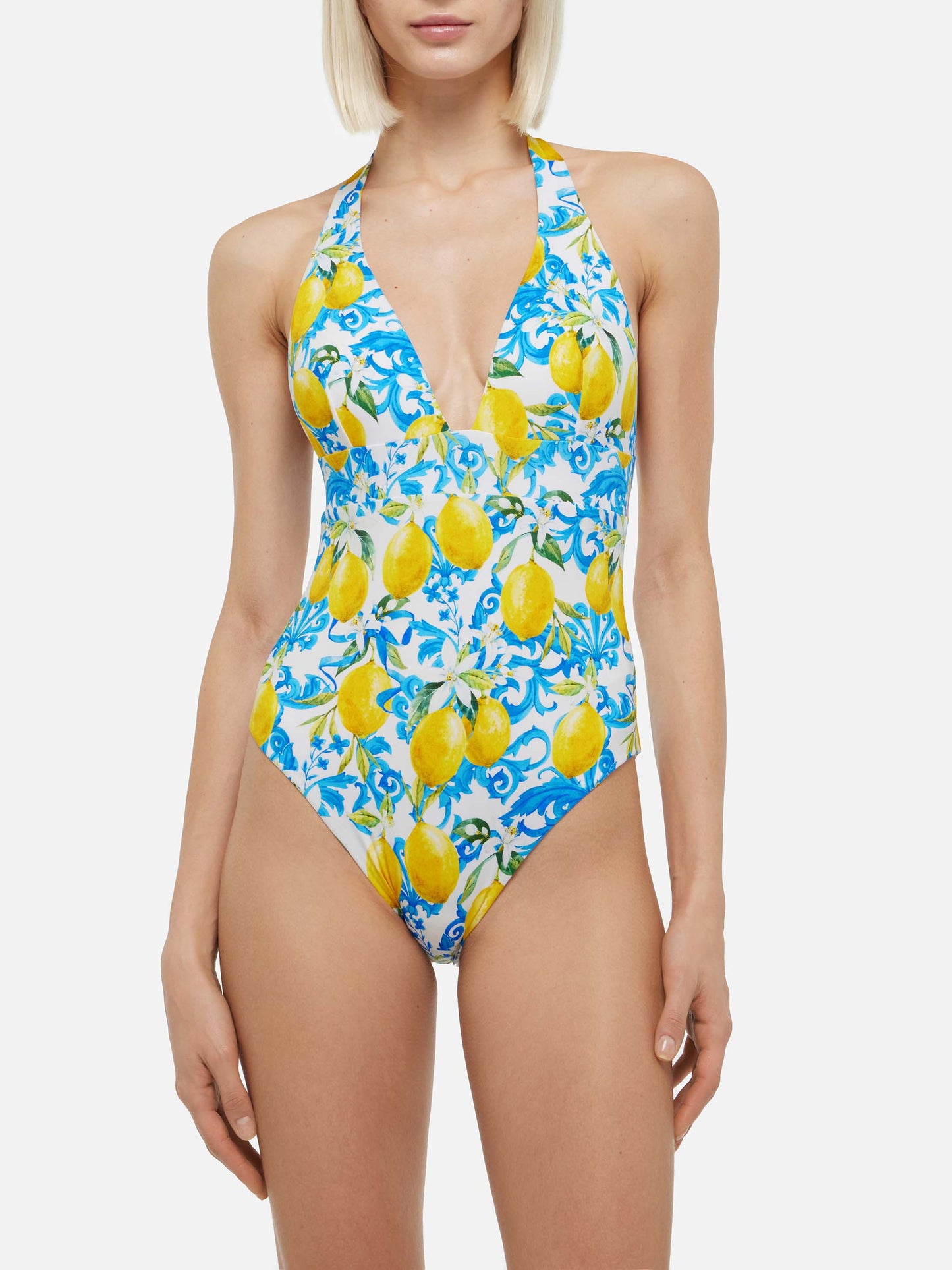 Marylin one-piece swimsuit with majolica print - MC2 Saint Barth