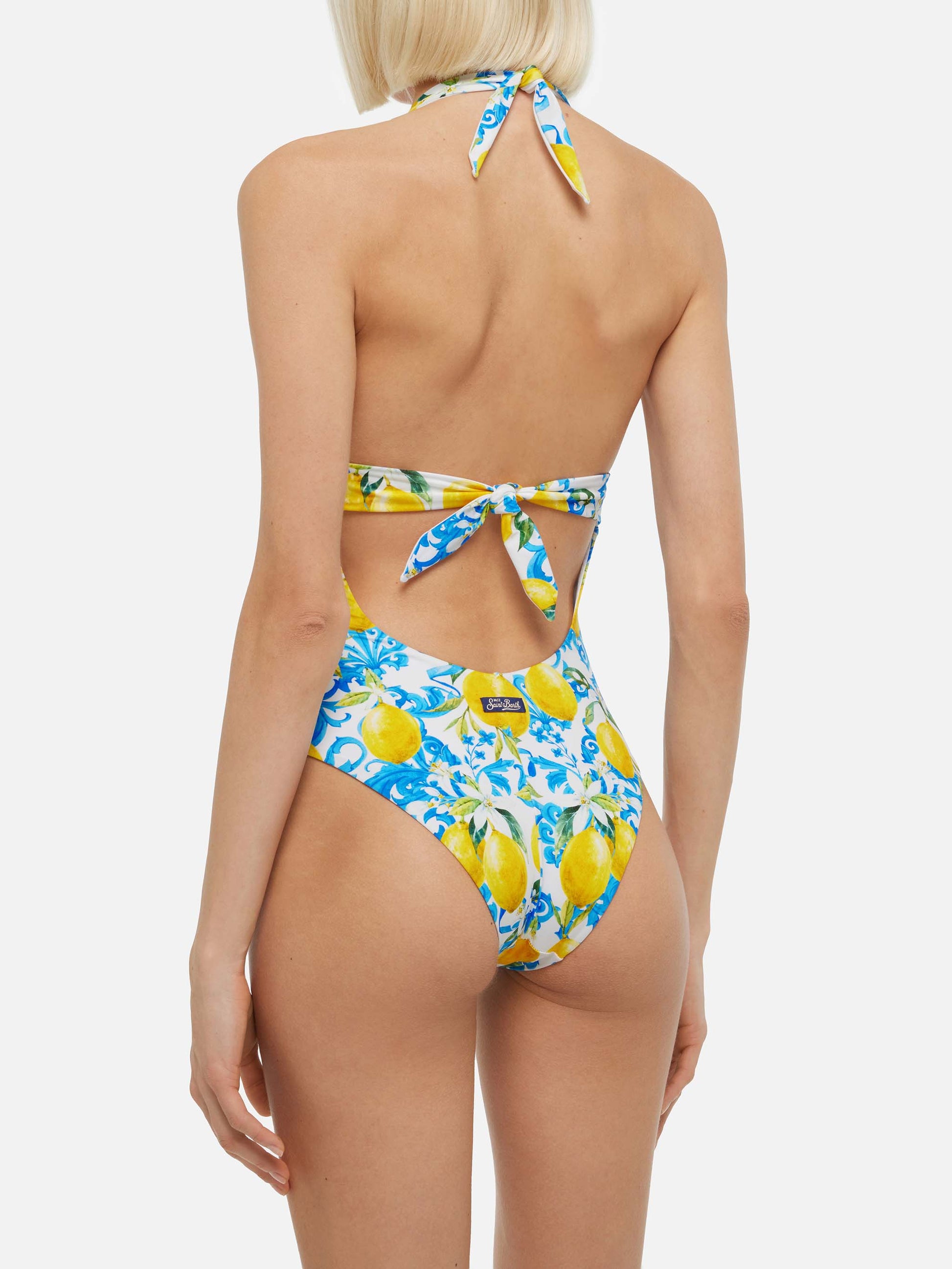Marylin one-piece swimsuit with majolica print - MC2 Saint Barth