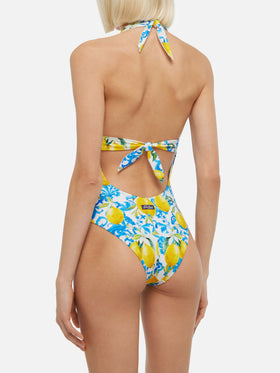 Marylin one-piece swimsuit with majolica print - MC2 Saint Barth