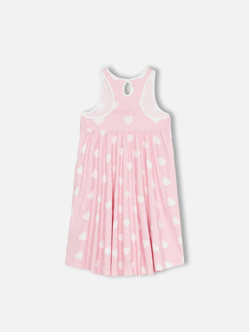 Girl cotton dress Masha with print and "I love St Barth" embroidery - MC2 Saint Barth