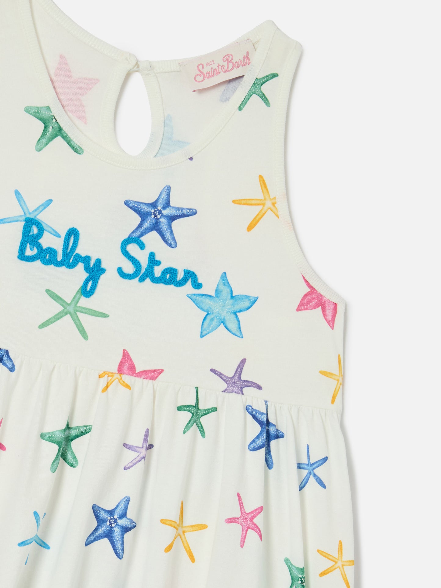 Abito Masha in cotone organico con stampa stelle marine all over