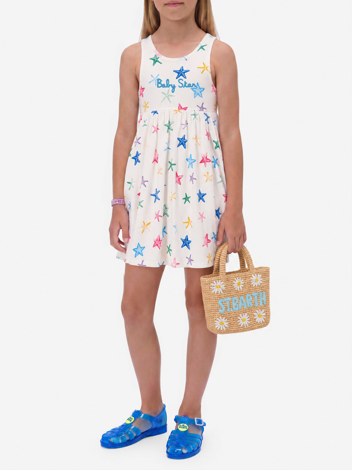 Abito Masha in cotone organico con stampa stelle marine all over