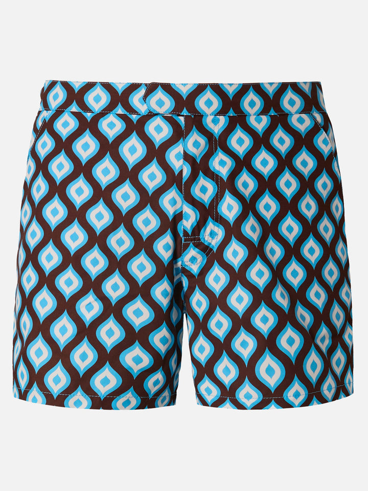 Short-length swim shorts Master with geometric print