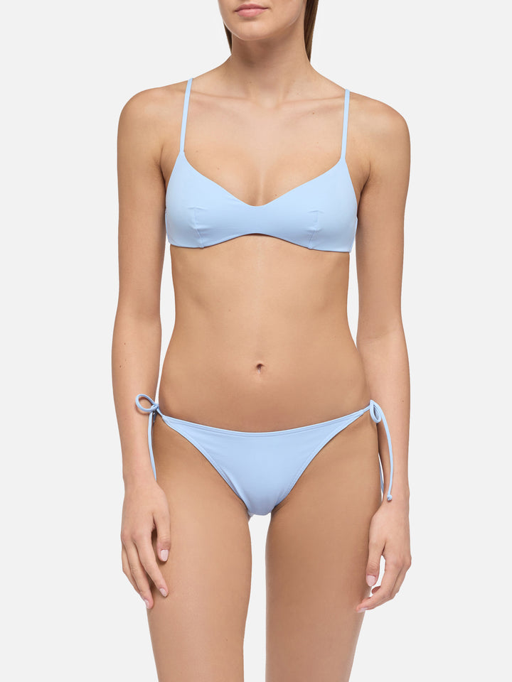 Virgo light blue classic swim briefs - May light blue scoop bralette top - MC2 Saint Barth