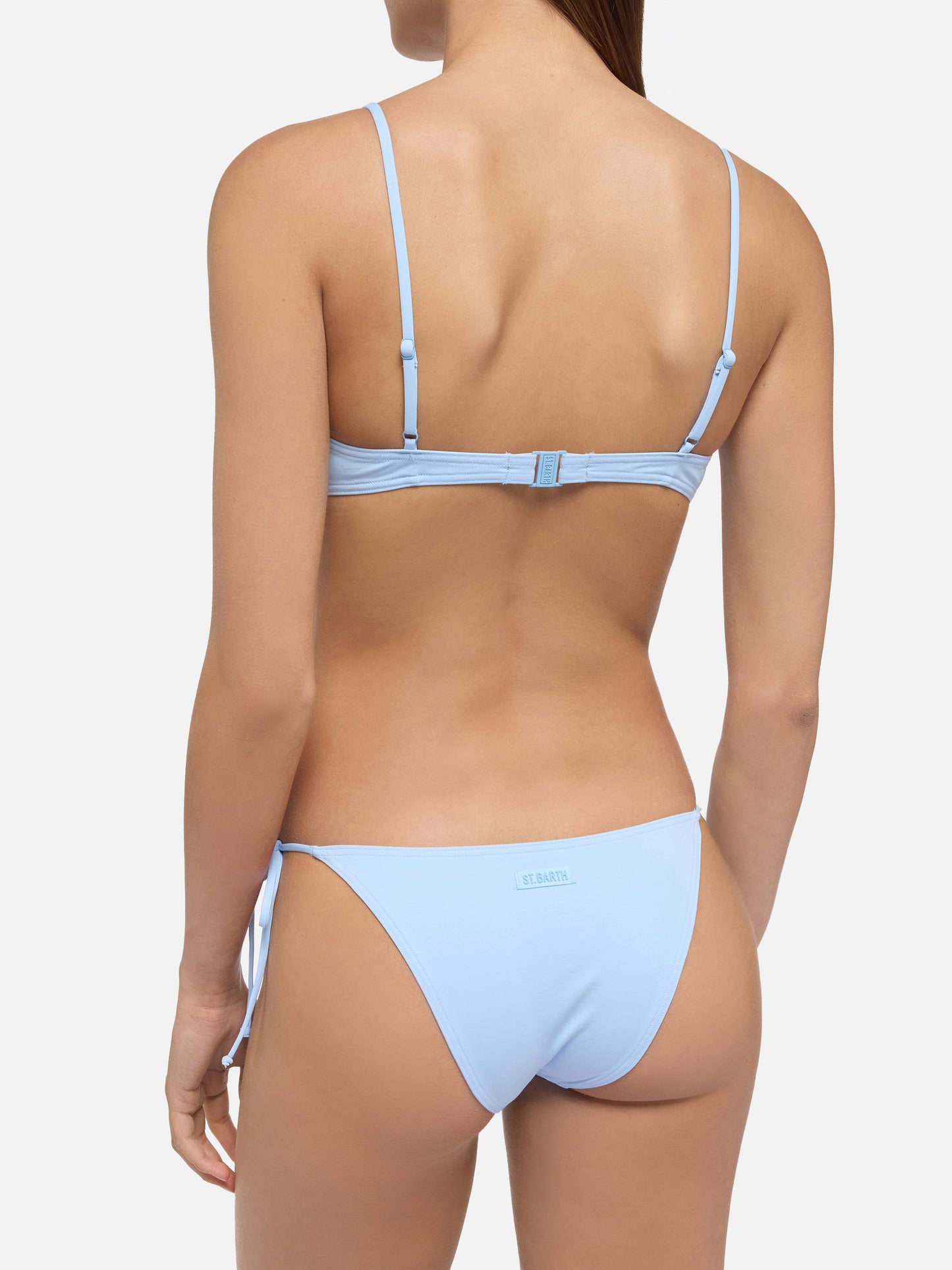 Virgo light blue classic swim briefs - May light blue scoop bralette top - MC2 Saint Barth