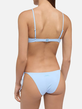 Virgo light blue classic swim briefs - May light blue scoop bralette top - MC2 Saint Barth