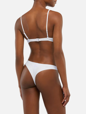Bikini a bralette scollato May Naomi in bianco con brasiliana