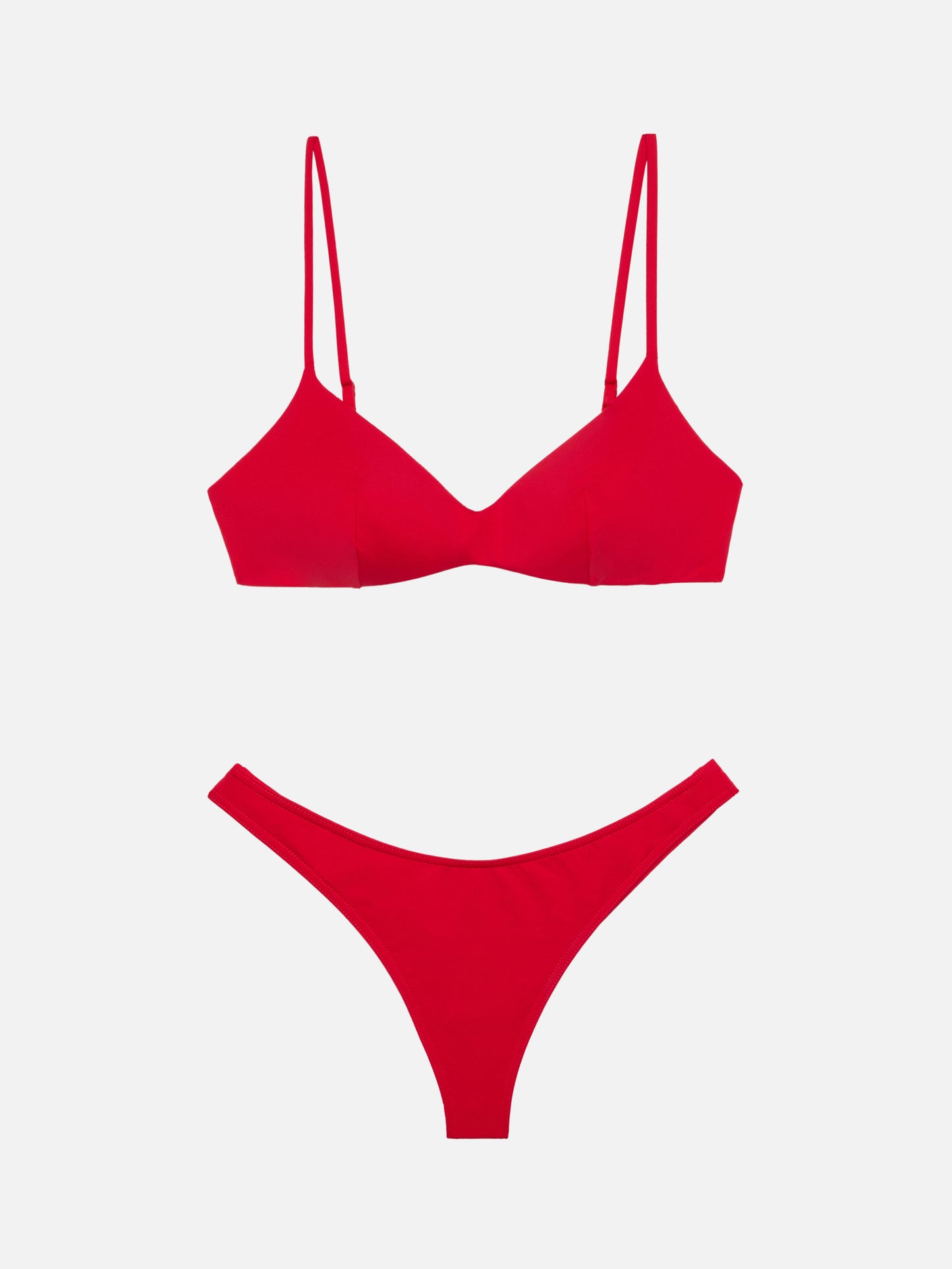 May Naomi plunging bralette bikini in red