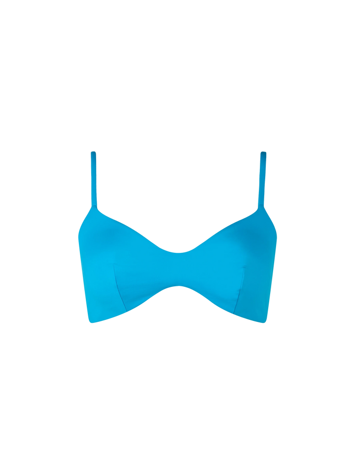 Woman turquoise scoop bralette beach top May - MC2 Saint Barth