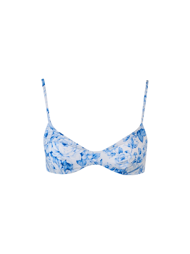 Top da spiaggia donna con scollo rotondo e fiori May