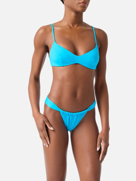 Bikini bralette con escote redondo May Noelle turquoise 