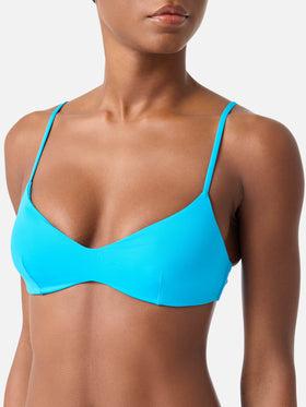 Haut de bikini brassière à encolure arrondie May turquoise 
