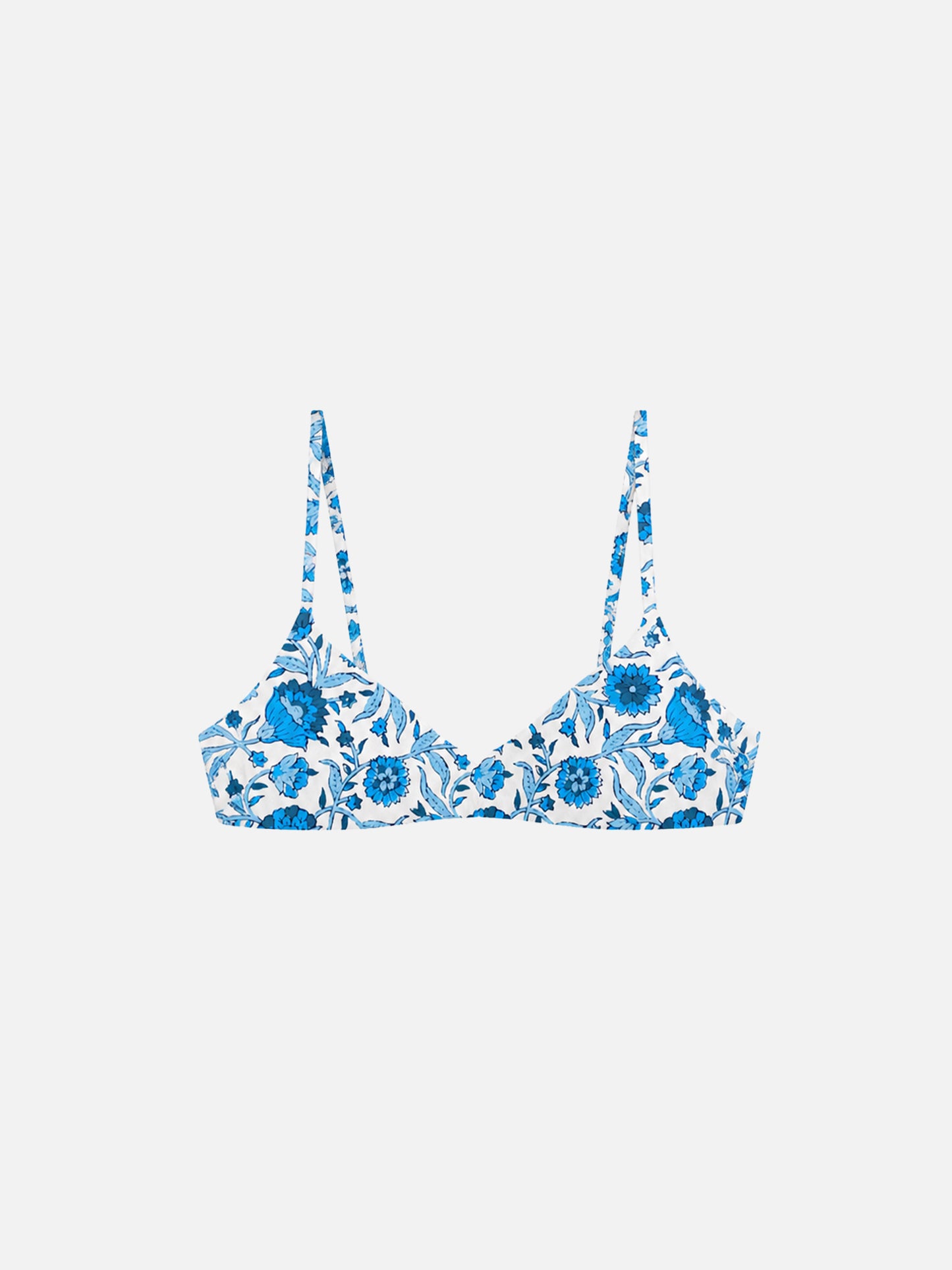 May Bralette-Bikinioberteil mit hellblauem Batik-Print 