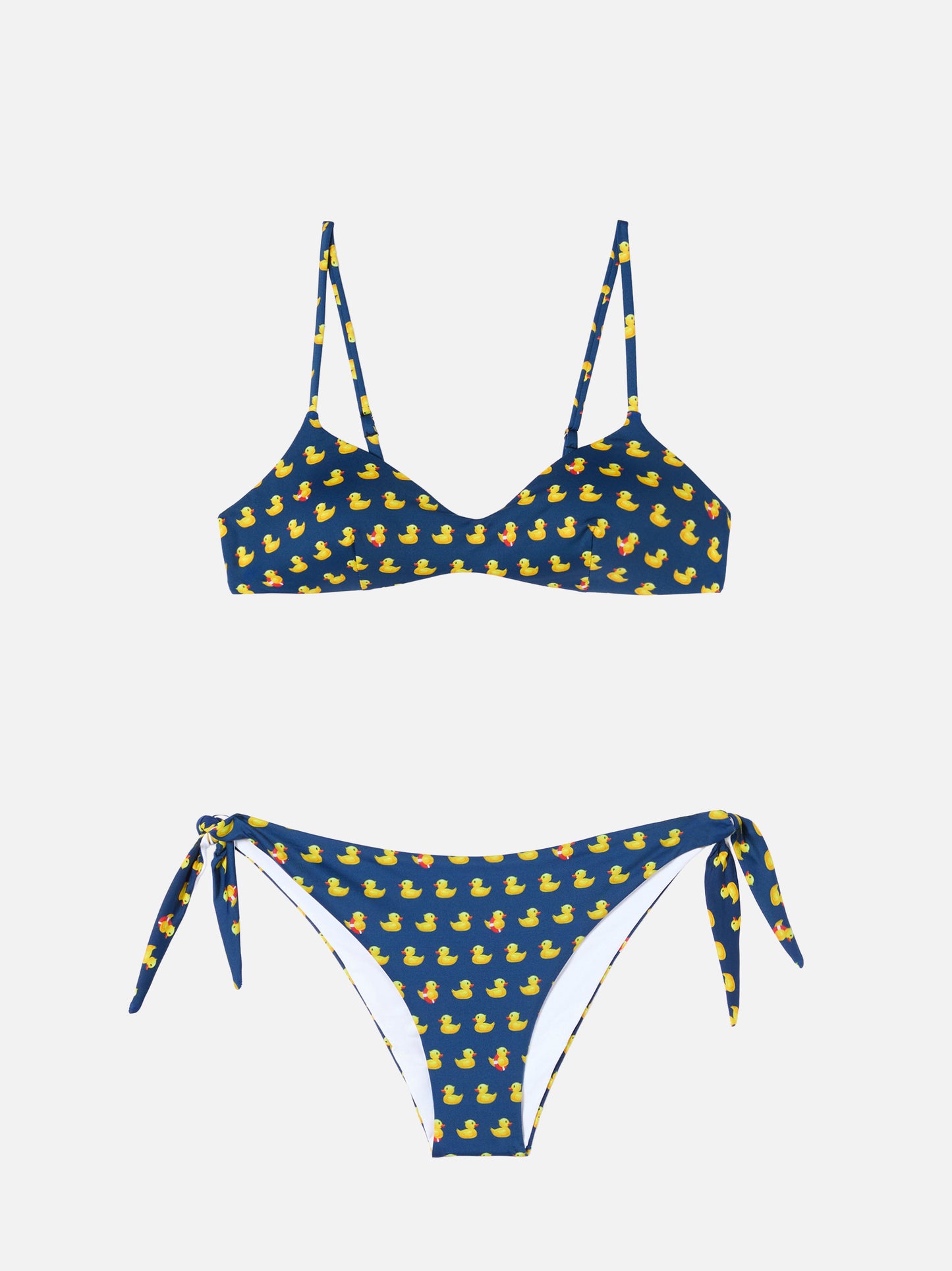 Woman scoop bralette bikini May Yali with ducky print
