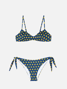 Woman scoop bralette bikini May Yali with ducky print