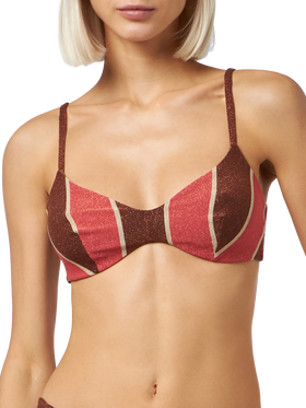 Woman striped lurex scoop bralette bikini May Romy - MC2 Saint Barth