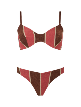 Woman striped lurex scoop bralette bikini May Romy - MC2 Saint Barth