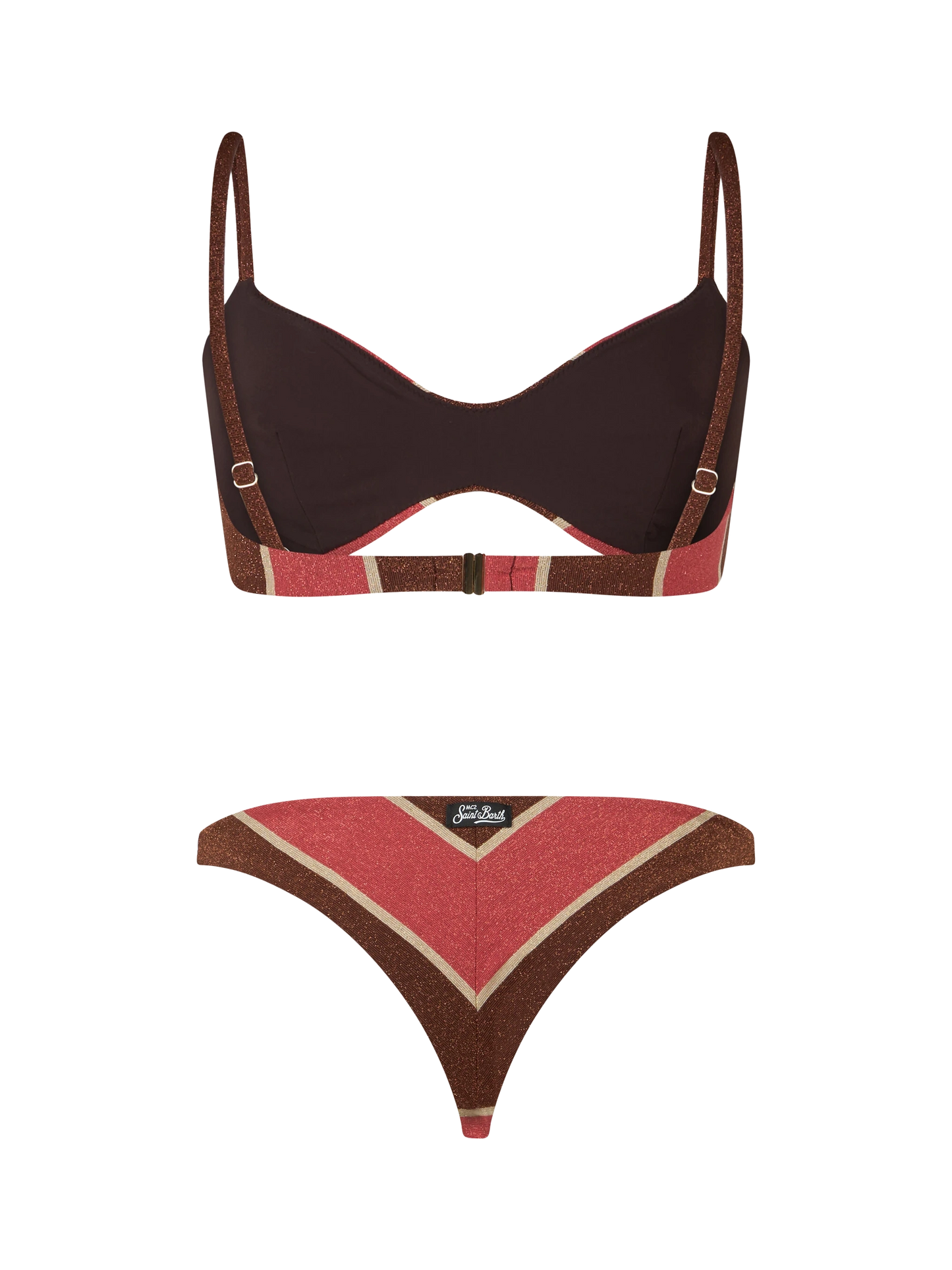 Woman striped lurex scoop bralette bikini May Romy - MC2 Saint Barth