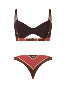 Woman striped lurex scoop bralette bikini May Romy - MC2 Saint Barth