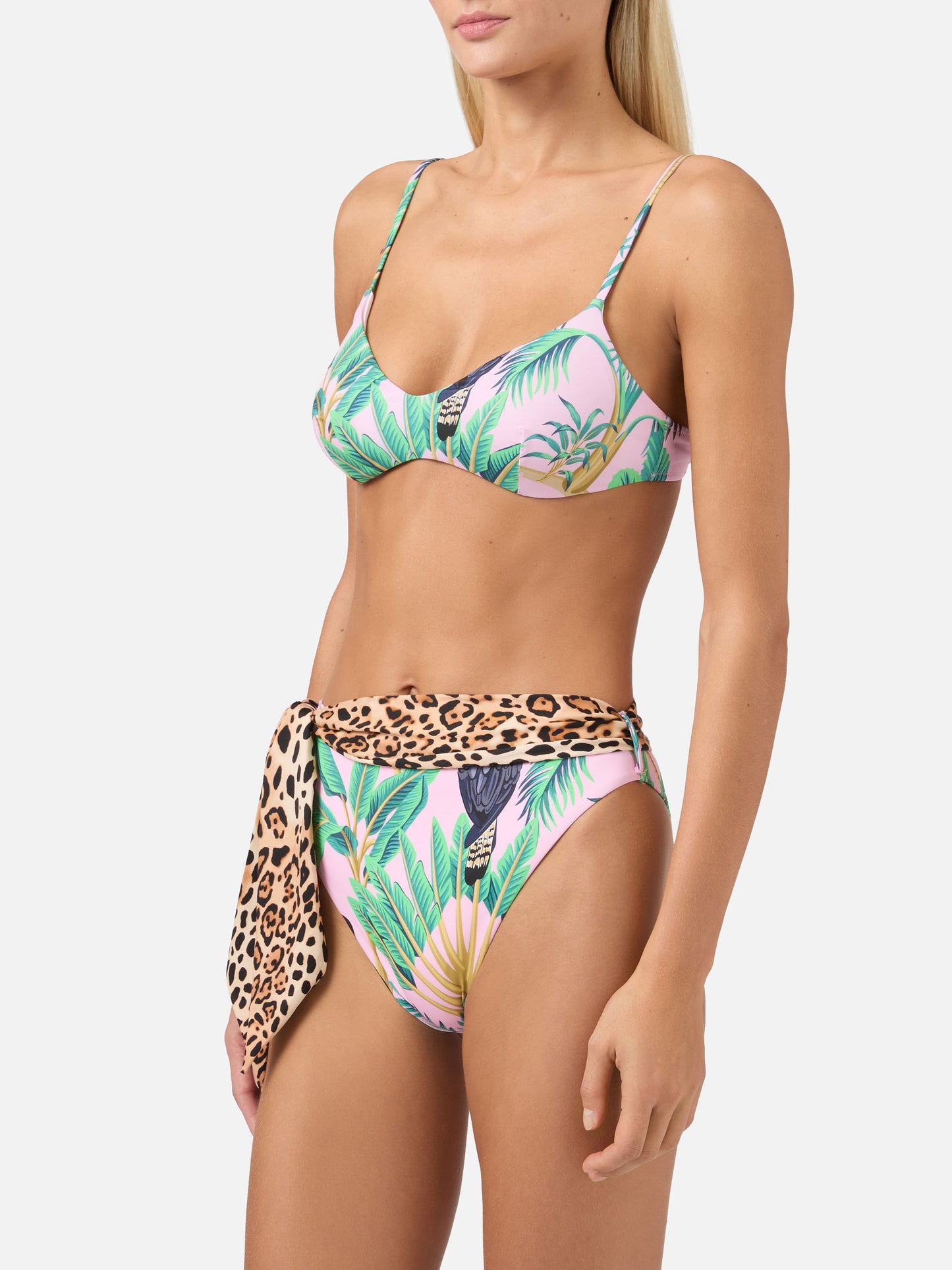 Bikini a bralette May Sienna con stampa tropicale