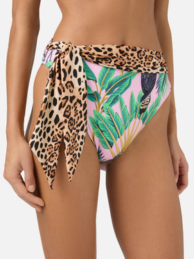 Badehose Sienna mit tropischem Muster und Schärpe