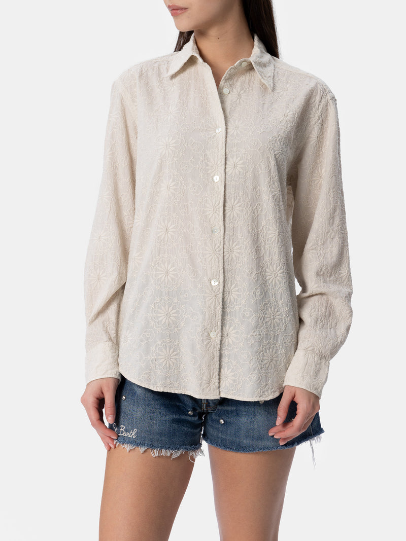 Camicia classica da donna in cotone Sangallo Meredith