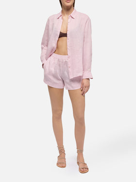 Meredith pink linen classic shirt - MC2 Saint Barth