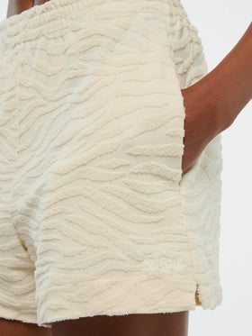 Meave Shorts zum Hochziehen aus Terry-Baumwolle mit geprägtem Zebramuster 