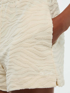 Meave shorts pull up in spugna di cotone con motivo zebrato in rilievo