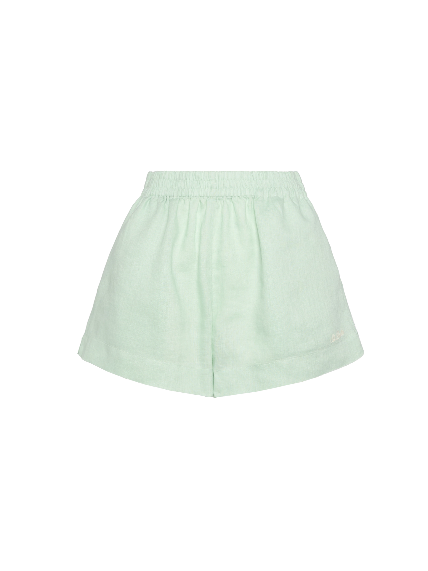 Meave sage green linen pull up shorts - MC2 Saint Barth