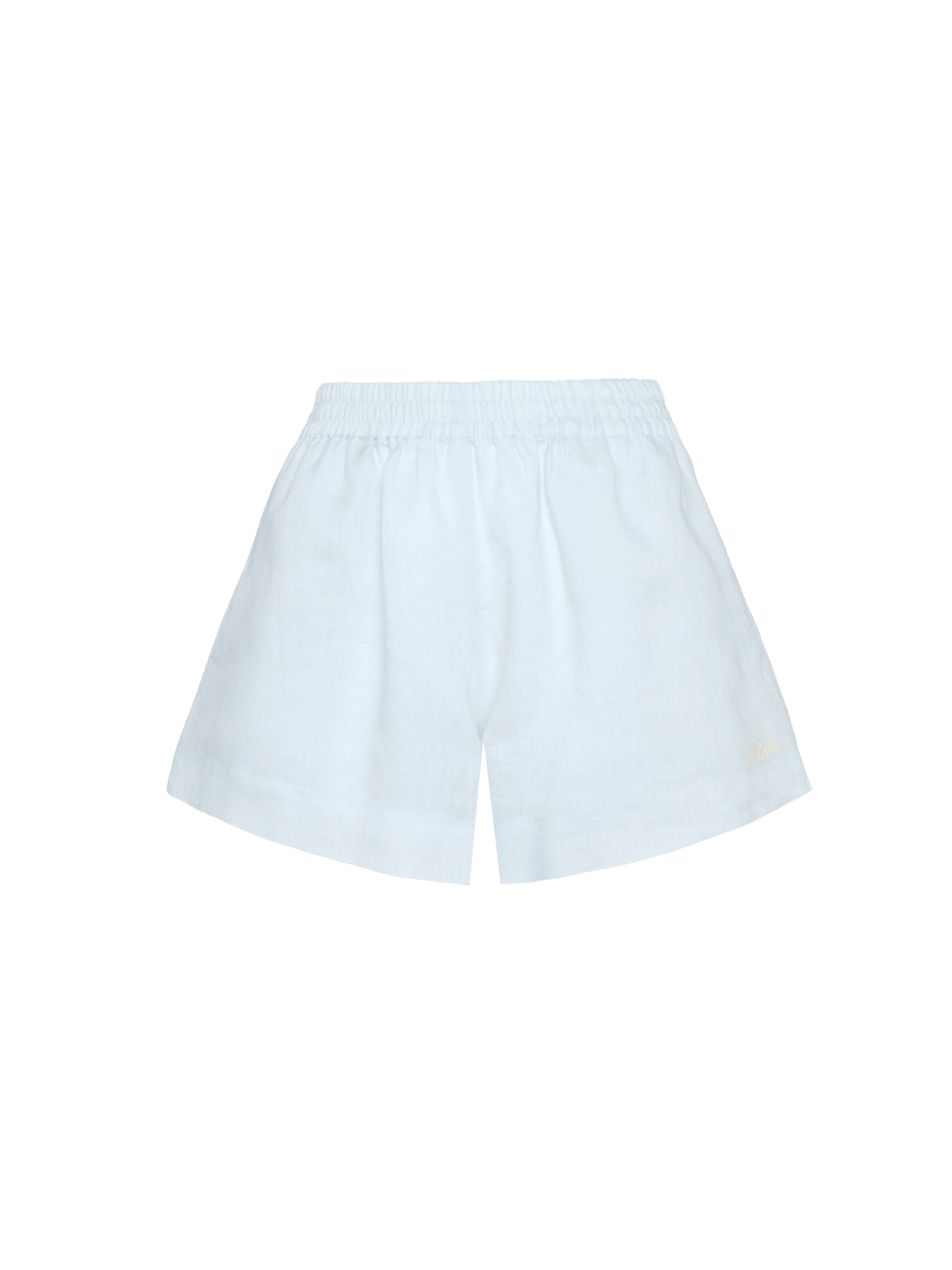 Meave light blue linen pull up shorts - MC2 Saint Barth