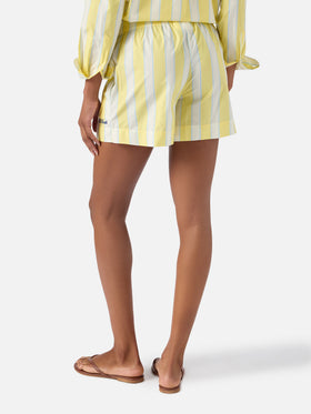 Shorts Meave in cotone a righe gialle