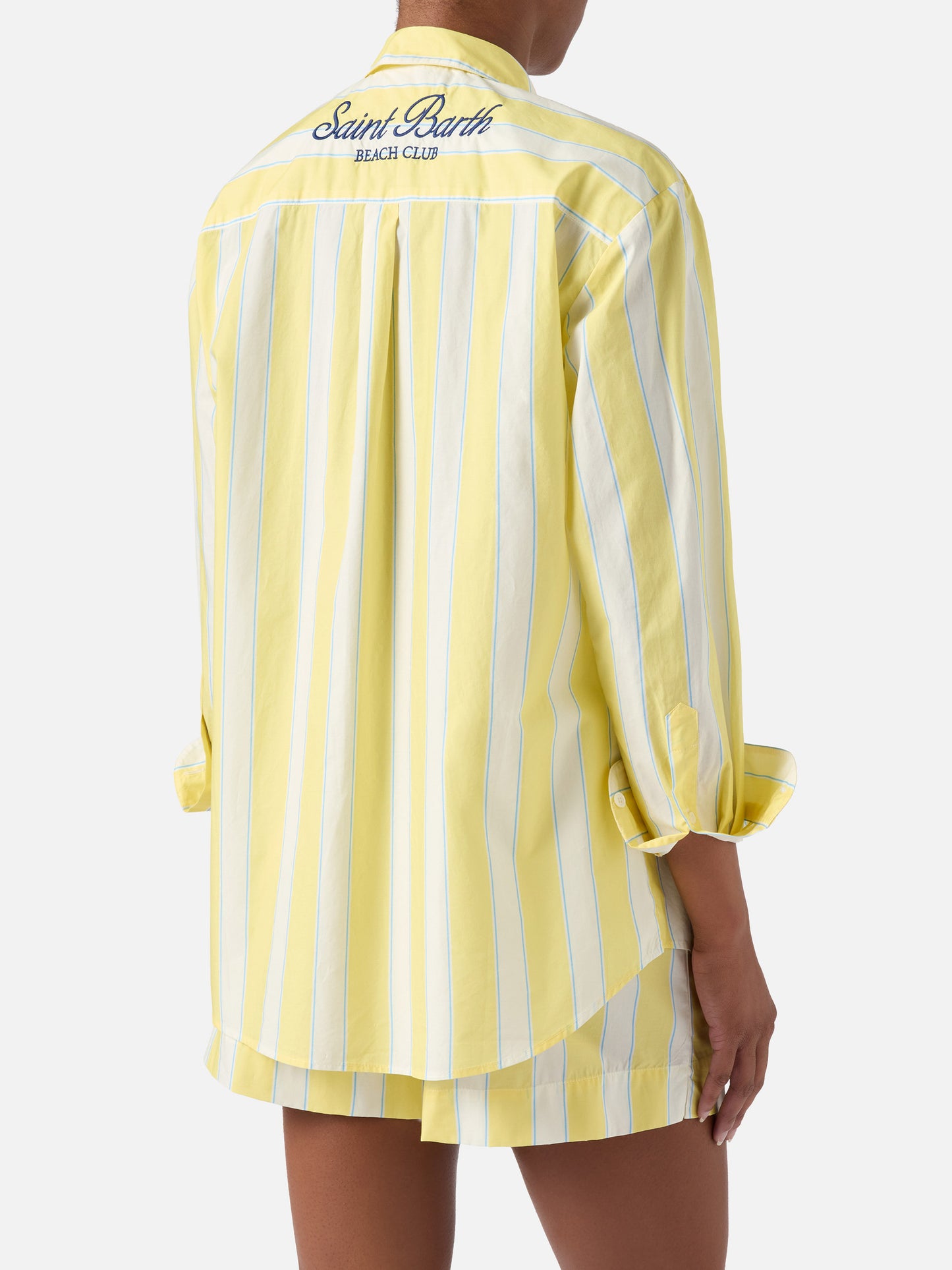 Shorts Meave in cotone a righe gialle